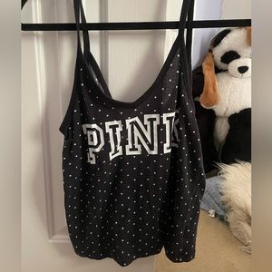 PINK Black Polka Dot Tank Top